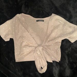 Whitefox Tan Tie-Front Top